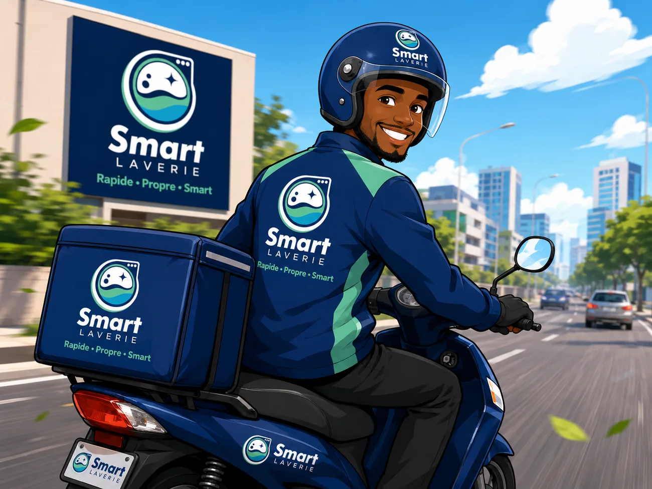 Livreur SMART LAVERIE pour collecte et livraison de vêtements à domicile à Abidjan
